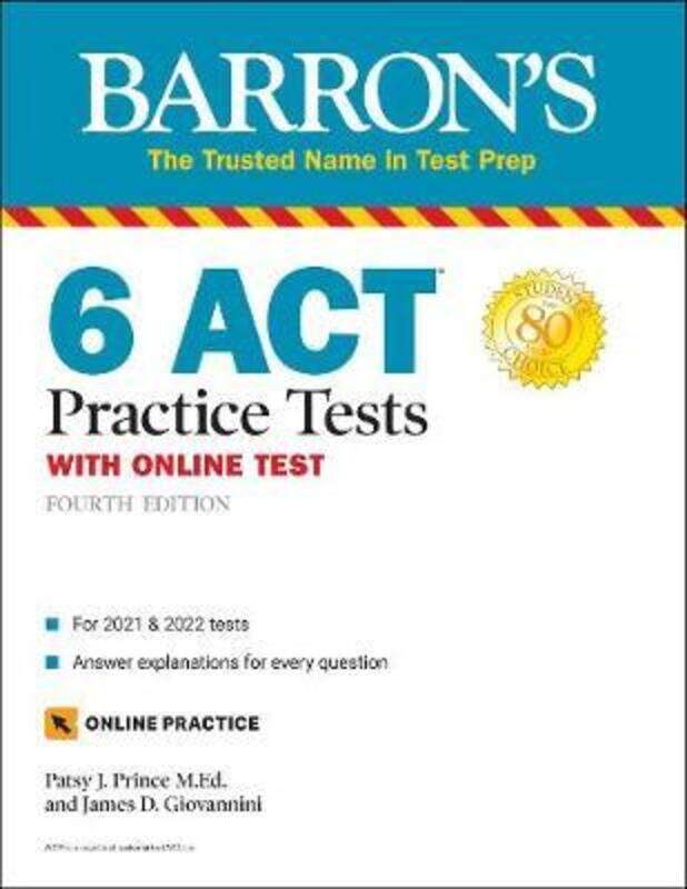 6 ACT Practice Tests with Online Test.paperback,By :Prince, Patsy J. - Giovannini, James D.
6 ACT Practice Tests with Online Test.paperback,By :Prince, Patsy J. - Giovannini, James D.