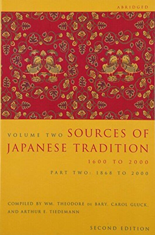 Sources of Japanese Tradition Abridged by Wm Theodore De BaryCarol George Sansom Professor of History, Columbia University GluckArthur Tiedemann-Paper
Sources of Japanese Tradition Abridged by Wm Theodore De BaryCarol George Sansom Professor of History, Columbia University GluckArthur Tiedemann-Paper
