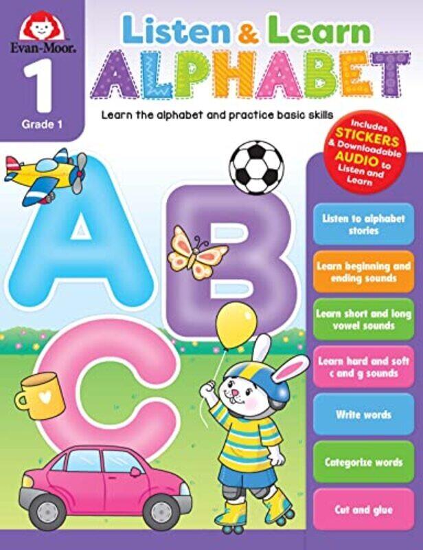 Listen & Learn Alphabet, Grade 1,Paperback by Evan-Moor Corporation
Listen & Learn Alphabet, Grade 1,Paperback by Evan-Moor Corporation