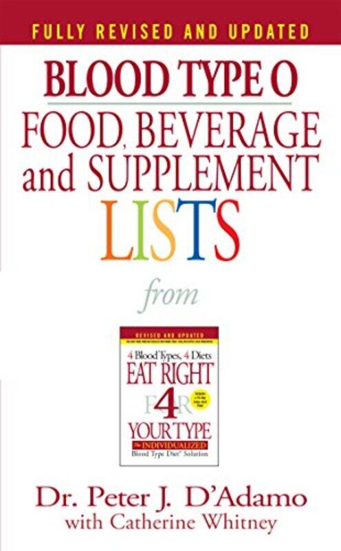 Blood Type O Food, Beverage and Supplemental Lists (Food, Beverage and Supplement),Paperback by Catherine Whitney
Blood Type O Food, Beverage and Supplemental Lists (Food, Beverage and Supplement),Paperback by Catherine Whitney