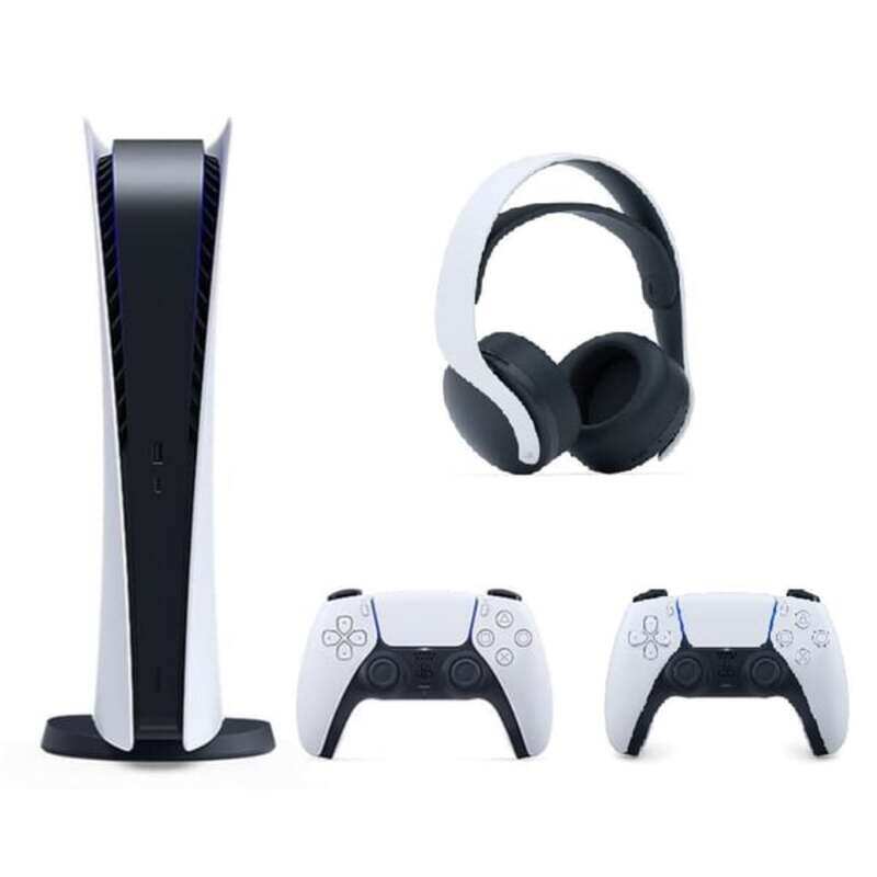 Sony PlayStation 5 - PS5 Bundle Digital Edition Console with Extra DualSense Controller + Pulse 3D Headset (International Version)
Sony PlayStation 5 - PS5 Bundle Digital Edition Console with Extra DualSense Controller + Pulse 3D Headset (International Version)