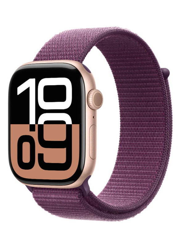 Apple Watch Series 10 46mm Smartwatch, GPS, Rose Gold Aluminium Case with Plum Sport Loop Band
Apple Watch Series 10 46mm Smartwatch, GPS, Rose Gold Aluminium Case with Plum Sport Loop Band