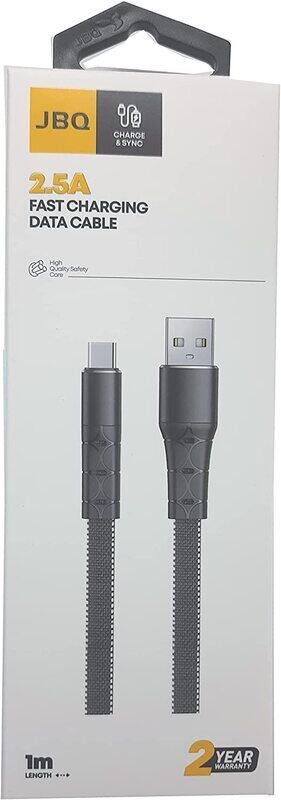 Jbq 100-cm Nylon Braided Fast Charging USB Type-C Cable, USB Type-A to Type-C, 2.5A for Smartphones/Tablets, Black
Jbq 100-cm Nylon Braided Fast Charging USB Type-C Cable, USB Type-A to Type-C, 2.5A for Smartphones/Tablets, Black