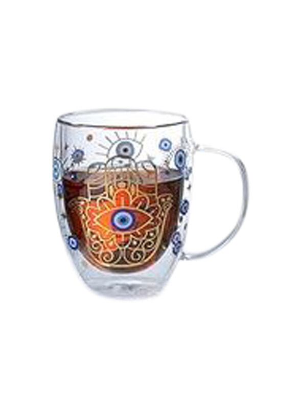1Chase 2-Piece 350ml Borosilicate Evil Eye Printed Double Wall Glass with Handle and Straw, Clear
1Chase 2-Piece 350ml Borosilicate Evil Eye Printed Double Wall Glass with Handle and Straw, Clear