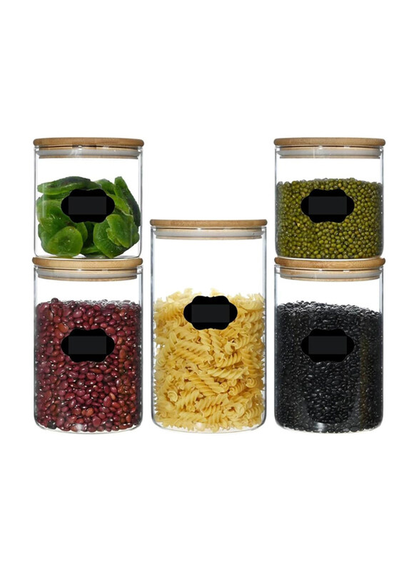 1Chase Borosilicate Glass Food Storage Jars with Bamboo Lids for Pantry Set, 5 Pieces, Clear/Beige
1Chase Borosilicate Glass Food Storage Jars with Bamboo Lids for Pantry Set, 5 Pieces, Clear/Beige