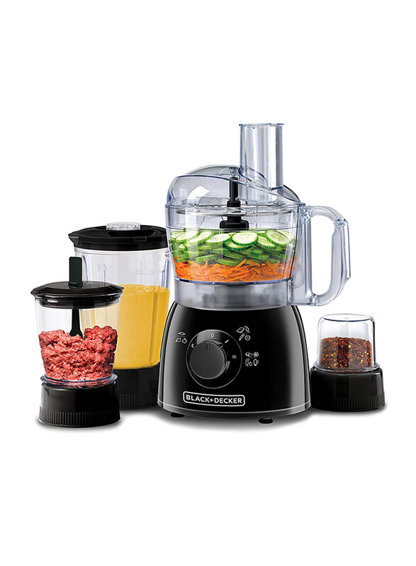 Black+Decker Food Processor with Blender, Mincer & Grinder, 400W, KR43-B5, Black/Clear
Black+Decker Food Processor with Blender, Mincer & Grinder, 400W, KR43-B5, Black/Clear