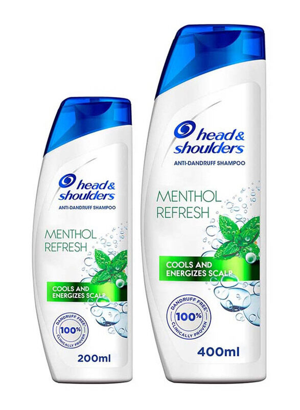 Head & Shoulders Menthol Refresh Anti-Dandruff Shampoo for All Hair Types, 400ml + 200ml
Head & Shoulders Menthol Refresh Anti-Dandruff Shampoo for All Hair Types, 400ml + 200ml