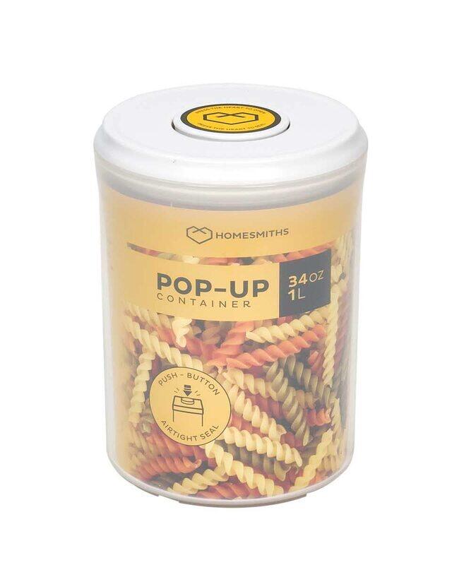 Homesmiths Airtight Round Food Popup Container, 1 Liter, Multicolour
Homesmiths Airtight Round Food Popup Container, 1 Liter, Multicolour