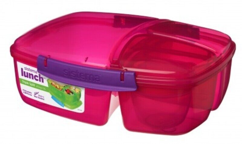 Sistema 40920-3 Lunch Triple Split Lunch Box with Yoghurt Pot, 2 Liters, Pink
Sistema 40920-3 Lunch Triple Split Lunch Box with Yoghurt Pot, 2 Liters, Pink