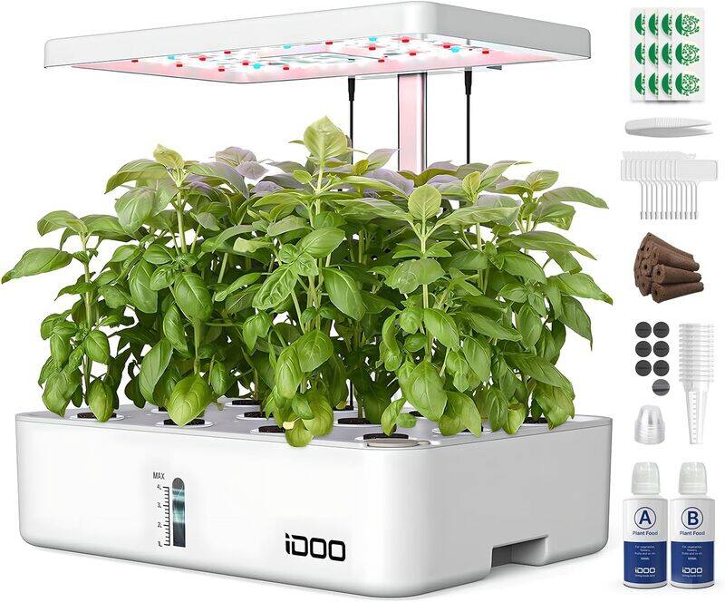 iDOO 12 Pods Hydroponics Growing System, Indoor Herb Garden with 23W LED Grow Light, Automatic Timer, Germination Kit with Fan, Height Adjustable for
iDOO 12 Pods Hydroponics Growing System, Indoor Herb Garden with 23W LED Grow Light, Automatic Timer, Germination Kit with Fan, Height Adjustable for