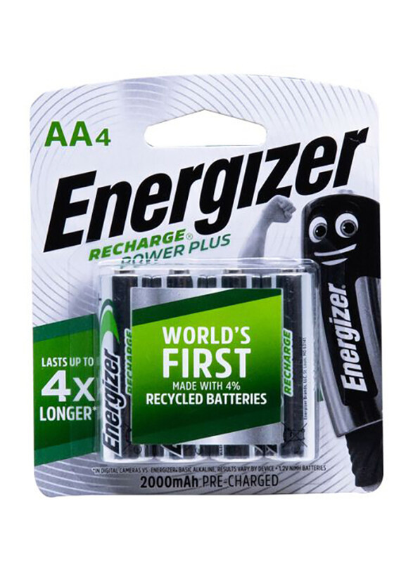 Energizer Recharge Power Plus Nickel Metal Hydride AA Batteries, 4 Pieces, Silver
Energizer Recharge Power Plus Nickel Metal Hydride AA Batteries, 4 Pieces, Silver