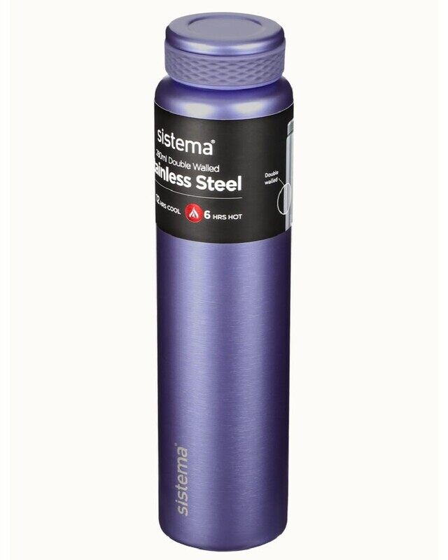 Sistema 280ML Chic Stainless-Steel Bottle, designed with double walled insulation and 100% Leak Proof to keep drinks Hot & Cool, BPA Free. Purple.
Sistema 280ML Chic Stainless-Steel Bottle, designed with double walled insulation and 100% Leak Proof to keep drinks Hot & Cool, BPA Free. Purple.