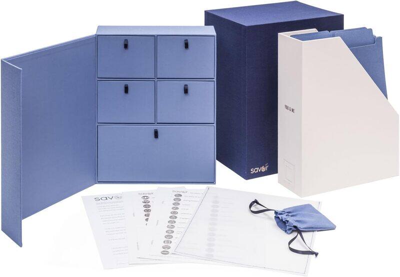 Savor Something Blue Fabric Bound Acid-Free Wedding Keepsake and Memory Organizer with Labels for Gifting, Blue
Savor Something Blue Fabric Bound Acid-Free Wedding Keepsake and Memory Organizer with Labels for Gifting, Blue