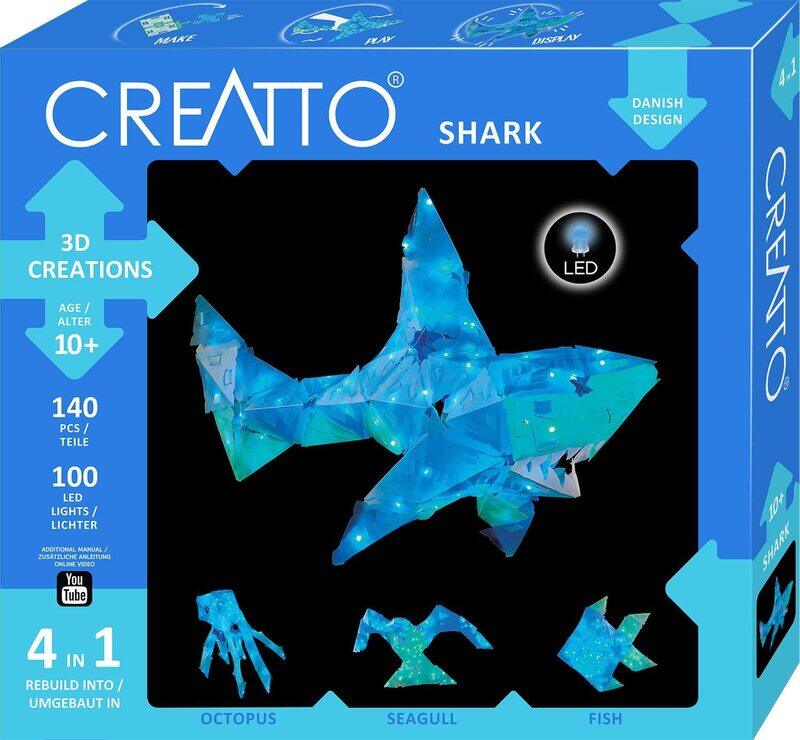 Thames & Kosmos Shimmer Shark & Ocean Pals Creatto Versatile Building System 3D Light Up Model, 140 Pieces, Ages 8+
Thames & Kosmos Shimmer Shark & Ocean Pals Creatto Versatile Building System 3D Light Up Model, 140 Pieces, Ages 8+