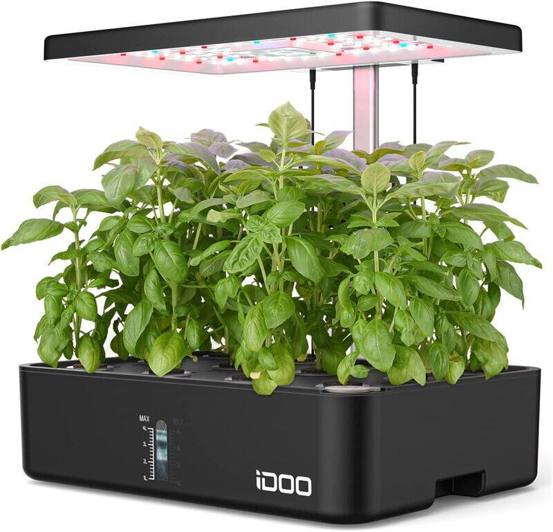 iDOO 12Pods Hydroponics Growing System, Indoor Herb Garden with LED Grow Light, Built-in Fan, Automatic Timer, Smart Garden Germination Kit, Adjustabl
iDOO 12Pods Hydroponics Growing System, Indoor Herb Garden with LED Grow Light, Built-in Fan, Automatic Timer, Smart Garden Germination Kit, Adjustabl