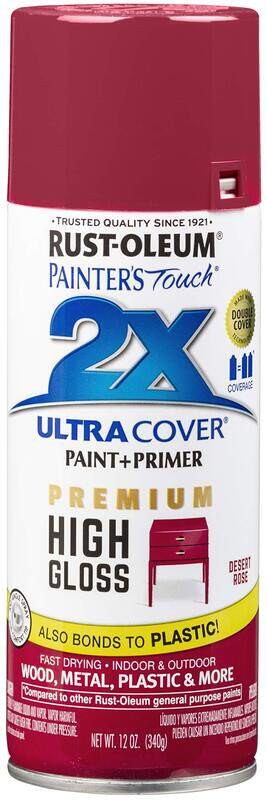 Rust-Oleum Painter's Touch 2x Ultra Cover High Gloss Spray Paint, 331176, 12 oz, Desert Rose
Rust-Oleum Painter's Touch 2x Ultra Cover High Gloss Spray Paint, 331176, 12 oz, Desert Rose