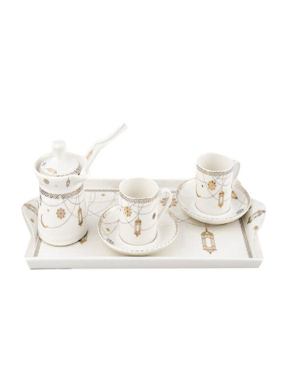 Homesmiths 6-Piece Rosa Farha Turkish Coffee Set Suitable for Ramadan and Eid Decoration & Celebration, Multicolour
Homesmiths 6-Piece Rosa Farha Turkish Coffee Set Suitable for Ramadan and Eid Decoration & Celebration, Multicolour
