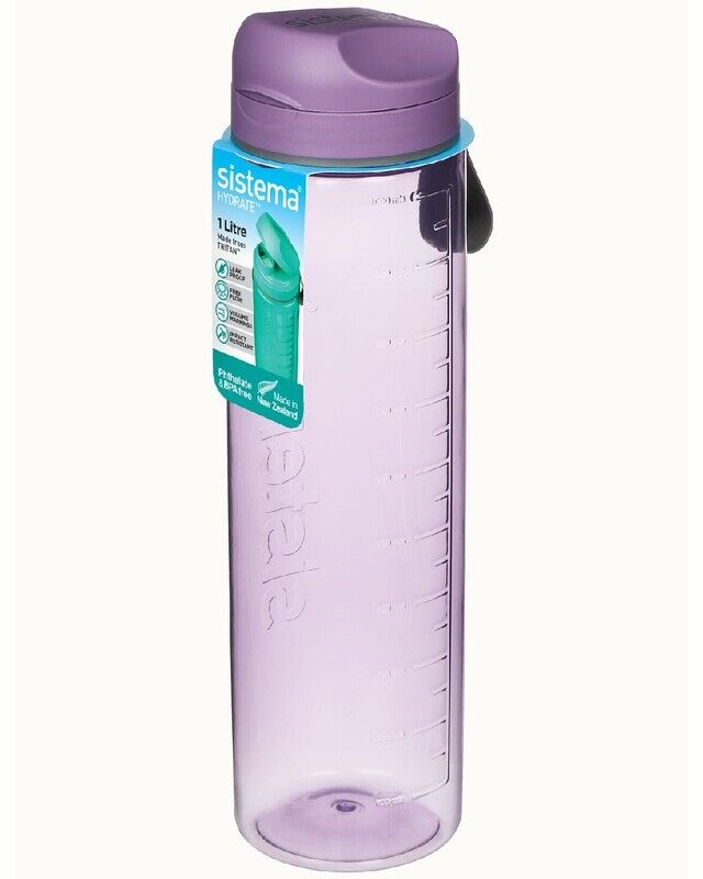 Sistema 1 Liter Tritan Bottle, sleek design made of high-quality plastic has easy opener with wide mouth sipper, leak proof & impact resistant, BPA Fr
Sistema 1 Liter Tritan Bottle, sleek design made of high-quality plastic has easy opener with wide mouth sipper, leak proof & impact resistant, BPA Fr