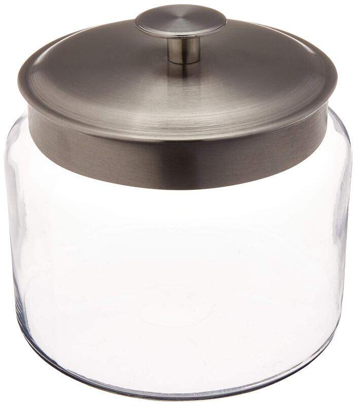 Anchor Hocking Montana Jar with Brushed Aluminium Metal Cover, 64oz, Clear/Grey
Anchor Hocking Montana Jar with Brushed Aluminium Metal Cover, 64oz, Clear/Grey