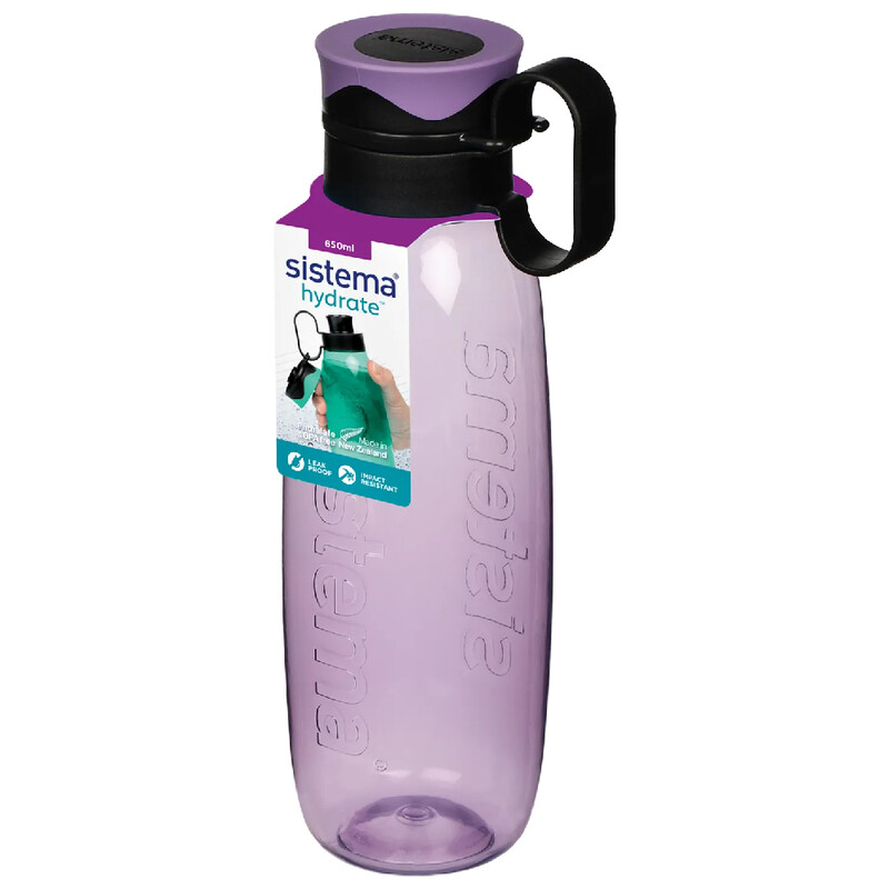 Sistema 650ml Traverse Bottle for school, Office, on the Go, Leak Proof with Screw Top Lid, made with resistance Plastic, Dishwasher safe, BPA Free. P
Sistema 650ml Traverse Bottle for school, Office, on the Go, Leak Proof with Screw Top Lid, made with resistance Plastic, Dishwasher safe, BPA Free. P