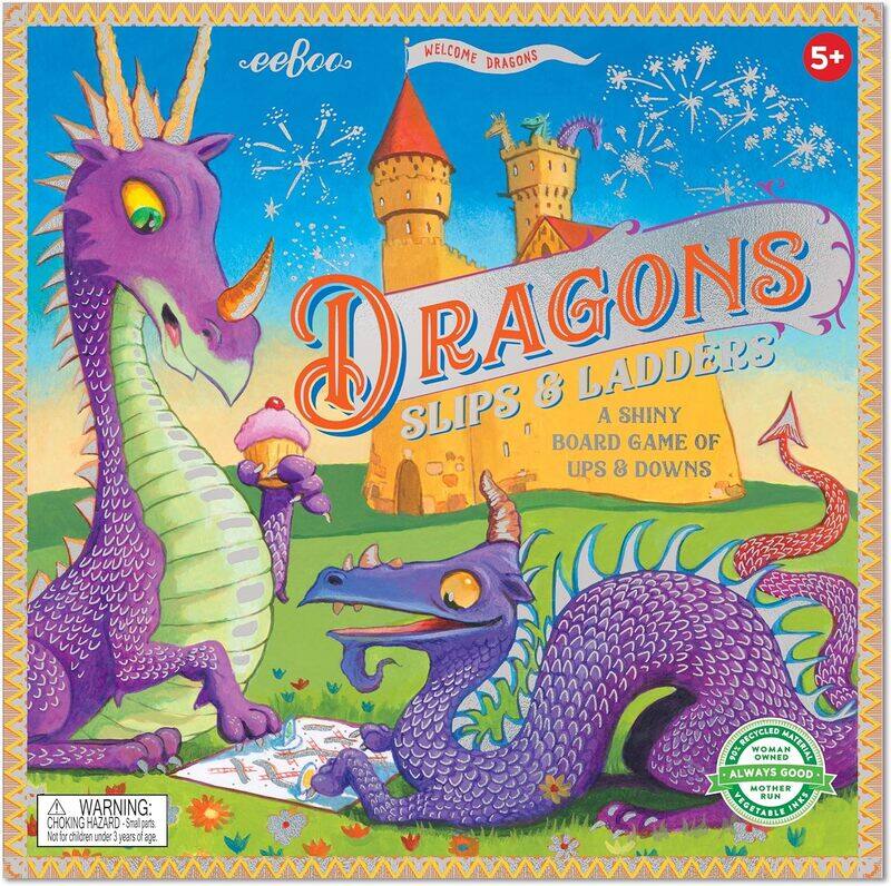 eeBoo Dragons Slips & Ladders Board Game for Education and fun to play for kids.
eeBoo Dragons Slips & Ladders Board Game for Education and fun to play for kids.