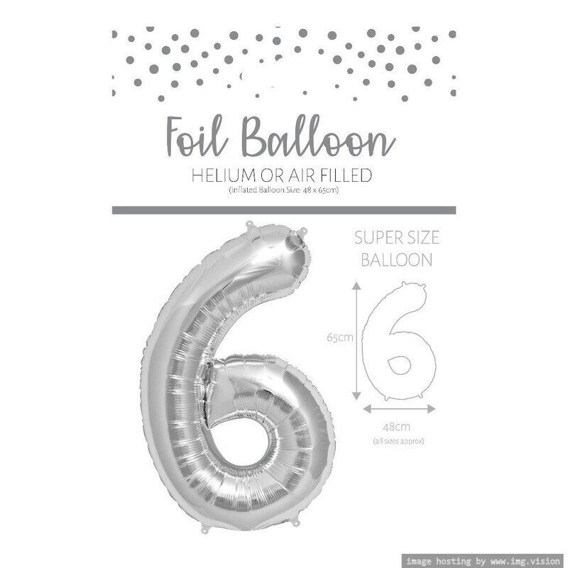 Ballunar Number 6 Silver Foil Balloon 65cm - Perfect Party Decor for Celebrations and Milestones
Ballunar Number 6 Silver Foil Balloon 65cm - Perfect Party Decor for Celebrations and Milestones