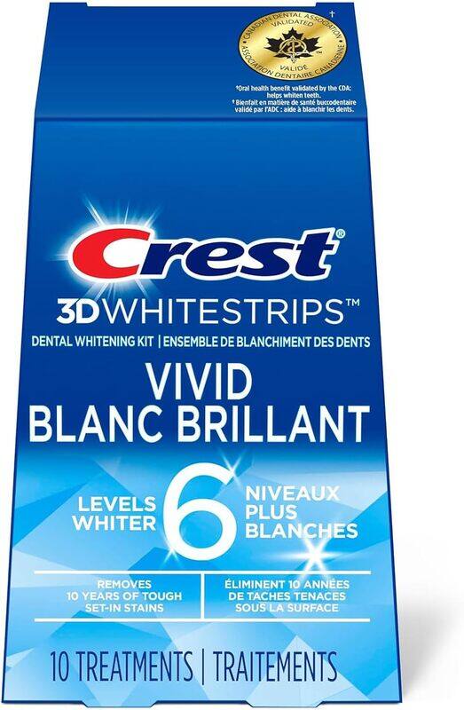 Crest 3D White Teeth Whitening Kit Whitestrips Classic Vivid 10 Treatments - 20 Individual Strips
Crest 3D White Teeth Whitening Kit Whitestrips Classic Vivid 10 Treatments - 20 Individual Strips