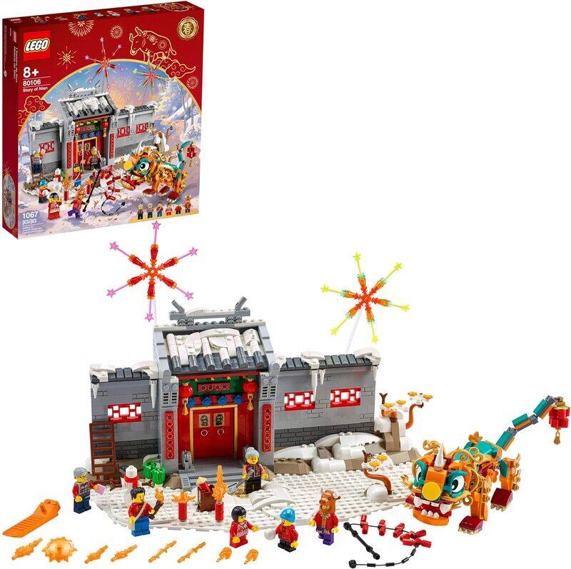 LEGO Story of Nian 80106 Building Kit Collectible Educational Lunar New Year Gift Toy for Kids 2021 1067 Pieces
LEGO Story of Nian 80106 Building Kit Collectible Educational Lunar New Year Gift Toy for Kids 2021 1067 Pieces