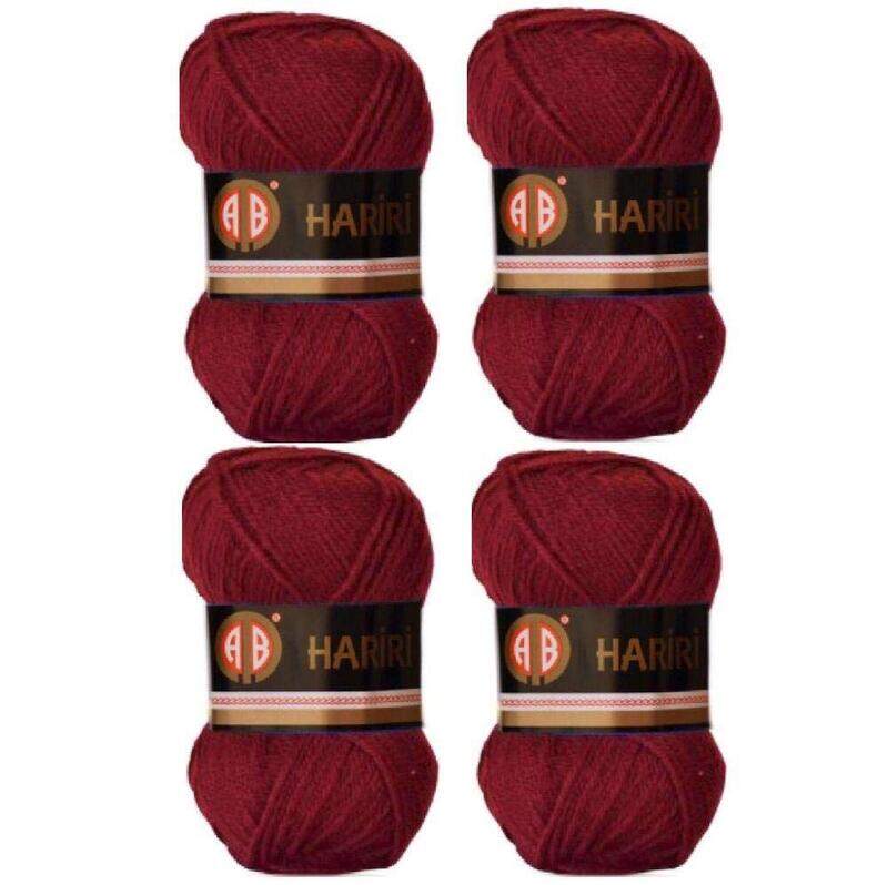AB Hariri Great for DIY project Crochet and Knitting Yarn Set, 4 Pieces, Burgundy
AB Hariri Great for DIY project Crochet and Knitting Yarn Set, 4 Pieces, Burgundy