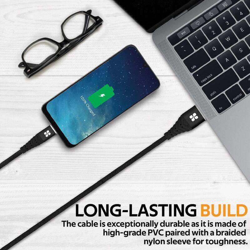Promate 1.2-Meter NerveLink-C USB-C Cable, 3A Fast Charging USB A Male to USB Type-C, with Short-Circuit Protection, Long Life and Anti-Tangle Cord De
Promate 1.2-Meter NerveLink-C USB-C Cable, 3A Fast Charging USB A Male to USB Type-C, with Short-Circuit Protection, Long Life and Anti-Tangle Cord De