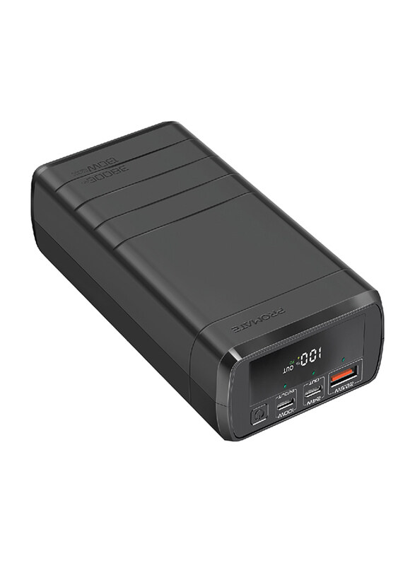 Promate 38000mAh Portable Laptop Battery Power Bank, with 100W In/Out USB-C Power Delivery, 24W USB-C Port, 22.5W QC 3.0 Port and LED Battery Indicato
Promate 38000mAh Portable Laptop Battery Power Bank, with 100W In/Out USB-C Power Delivery, 24W USB-C Port, 22.5W QC 3.0 Port and LED Battery Indicato