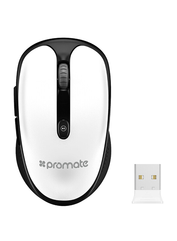 Promate CLIX-4 2.4Ghz Multimedia Wireless Optical Mouse, USB Adapter for Windows, Mac, White
Promate CLIX-4 2.4Ghz Multimedia Wireless Optical Mouse, USB Adapter for Windows, Mac, White