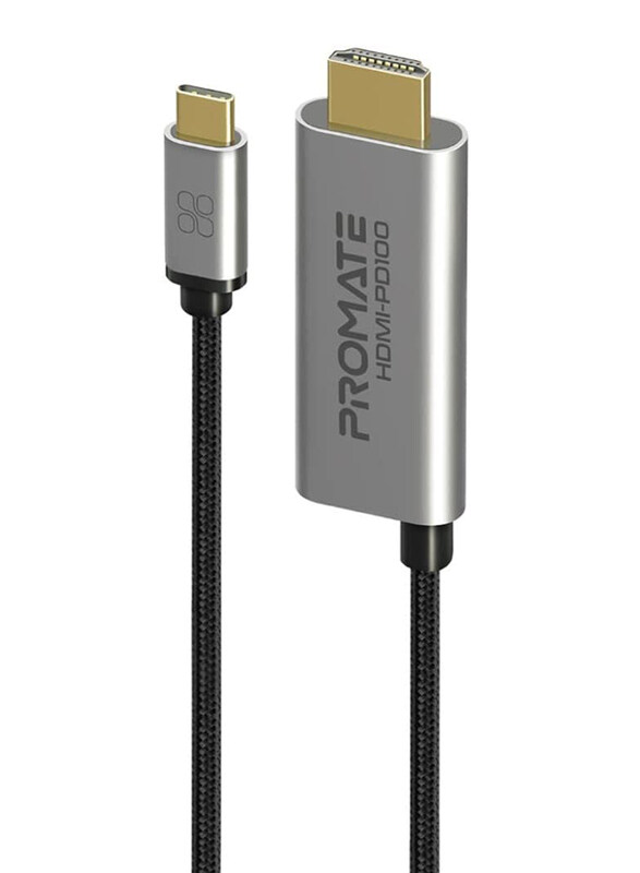Promate 1.8-Meter Ultra HD 4k 60hz Cord, USB Type-C (Thunderbolt-3) to HDMI Adapter with 100W USB-C Power Delivery Port for MacBook Pro, iPad Air, Gal
Promate 1.8-Meter Ultra HD 4k 60hz Cord, USB Type-C (Thunderbolt-3) to HDMI Adapter with 100W USB-C Power Delivery Port for MacBook Pro, iPad Air, Gal