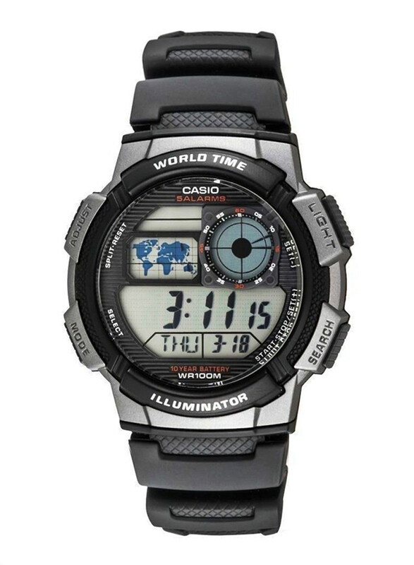Casio Digital Watch for Men with Resin Band, Water Resistant, AE1000W-1B, Black-Grey
Casio Digital Watch for Men with Resin Band, Water Resistant, AE1000W-1B, Black-Grey