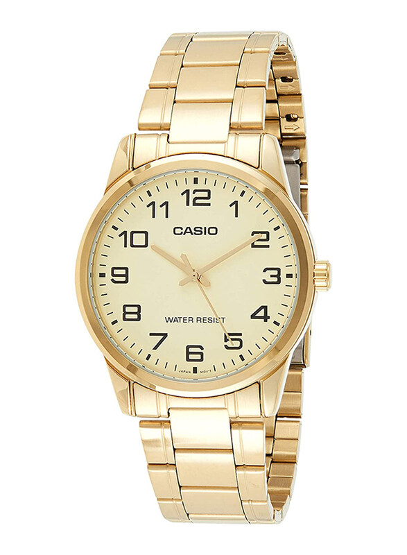 Casio Analog Watch for Men with Stainless Steel Band, Water Resistant, MTP-V001G-9B, Gold-Gold
Casio Analog Watch for Men with Stainless Steel Band, Water Resistant, MTP-V001G-9B, Gold-Gold