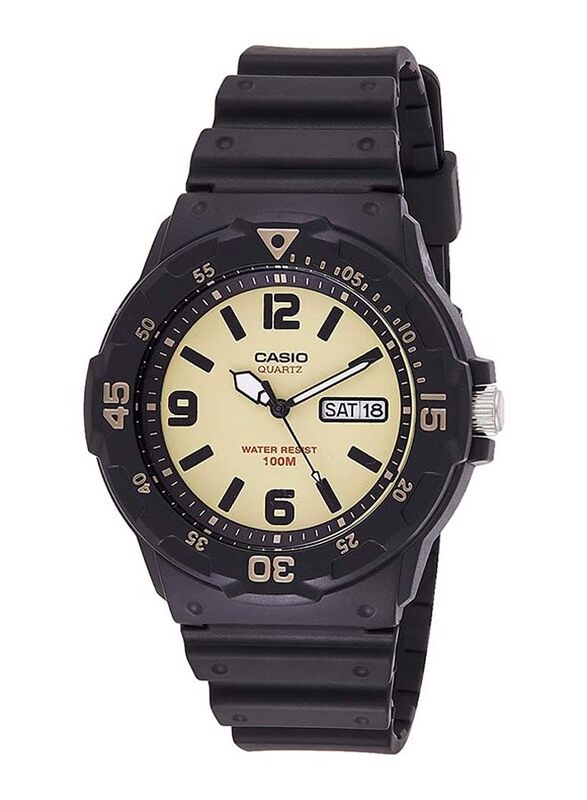 Casio Analog Watch for Men with Resin Band, Water Resistant, MRW-200H-5B, Black-Beige
Casio Analog Watch for Men with Resin Band, Water Resistant, MRW-200H-5B, Black-Beige