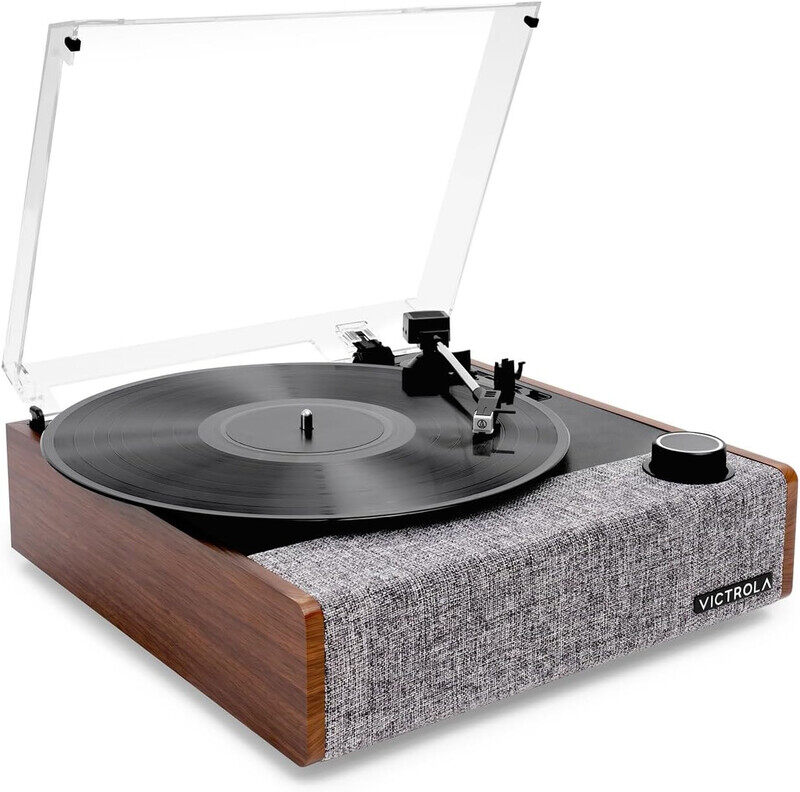 Victrola Eastwood II Record Player, Walnut Finish Turntable with Speakers, Bluetooth 5.1 and Vinyl Stream Technology, Vintage Style 3-Speed Vinyl Play
Victrola Eastwood II Record Player, Walnut Finish Turntable with Speakers, Bluetooth 5.1 and Vinyl Stream Technology, Vintage Style 3-Speed Vinyl Play