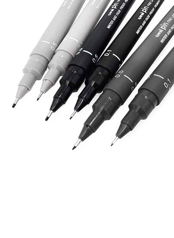Uniball 6-Piece Uni Pin Fineliner Drawing Pen Sketching Set, 0.1/0.5mm, Grey Tones
Uniball 6-Piece Uni Pin Fineliner Drawing Pen Sketching Set, 0.1/0.5mm, Grey Tones