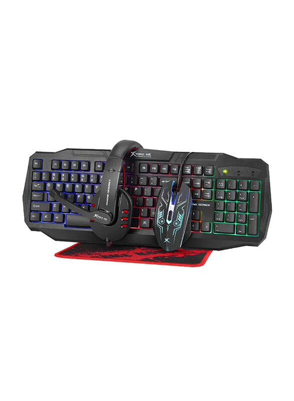 Xtrike Me CM-406 Wired Mouse + Keyboard + Large Mouse Pad + Headset 4 in 1 Gaming Combo Pack for PC, Black/Red
Xtrike Me CM-406 Wired Mouse + Keyboard + Large Mouse Pad + Headset 4 in 1 Gaming Combo Pack for PC, Black/Red