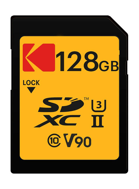 Kodak 128GB UHS-II U3 V90 Ultra Pro Up to 3000MB/s Read Speed and 270MB/s Write Speed SDXC Memory Card, Yellow
Kodak 128GB UHS-II U3 V90 Ultra Pro Up to 3000MB/s Read Speed and 270MB/s Write Speed SDXC Memory Card, Yellow