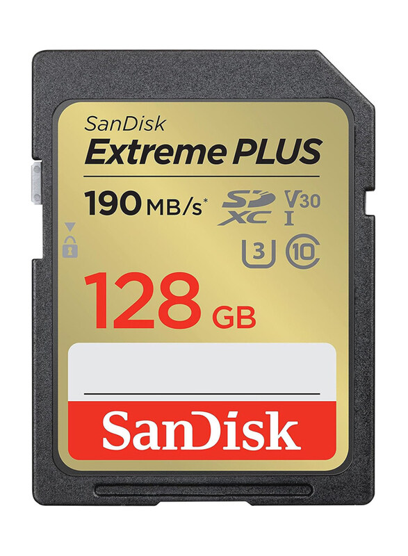 SanDisk 128GB Extreme Plus UHS-I Class 190MB/s - 90MB/s SDXC Memory Card, Multicolour
SanDisk 128GB Extreme Plus UHS-I Class 190MB/s - 90MB/s SDXC Memory Card, Multicolour
