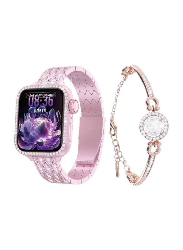 Modio MW16 36mm Mini Display 2 Pair Strap Stylish Bracelet and Wireless Charger Smartwatch, Pink
Modio MW16 36mm Mini Display 2 Pair Strap Stylish Bracelet and Wireless Charger Smartwatch, Pink