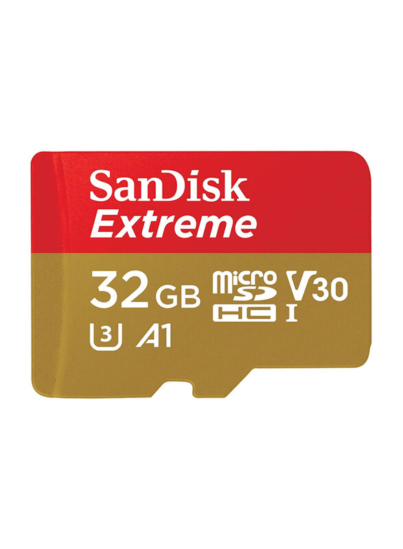 Sandisk 32GB Extreme UHS-I microSDHC Memory Card with SD Adapter & A1 App Performance, 100MB/s, GN6MA, Red/Gold
Sandisk 32GB Extreme UHS-I microSDHC Memory Card with SD Adapter & A1 App Performance, 100MB/s, GN6MA, Red/Gold