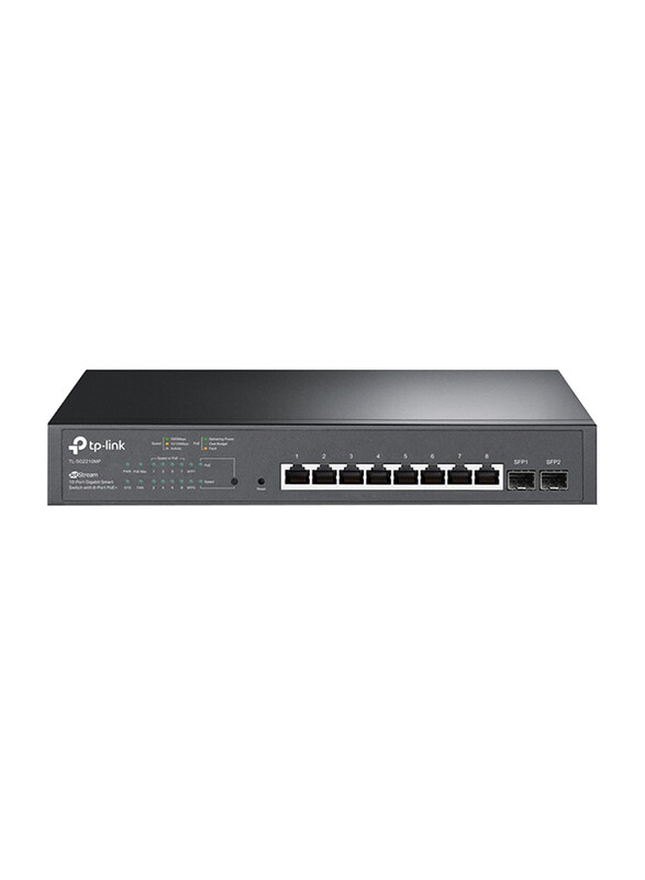TP-Link Jet Stream 10-Port Gigabit Smart Switch with 8-Port PoE+, TL-SG2210MP, Black
TP-Link Jet Stream 10-Port Gigabit Smart Switch with 8-Port PoE+, TL-SG2210MP, Black