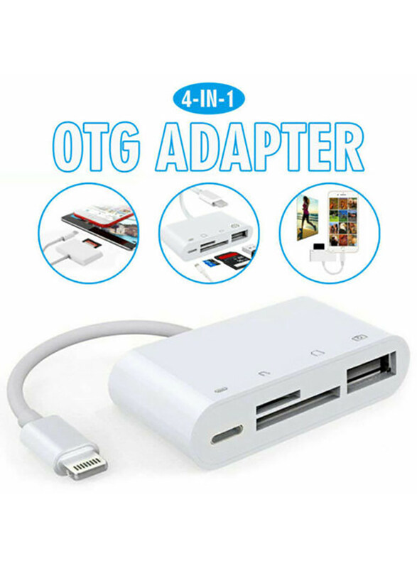 Yesido 4-in-1 Lightning OTG Adapter, Lightning to USB Port, TF MicroSD Card Reader, GS12, White
Yesido 4-in-1 Lightning OTG Adapter, Lightning to USB Port, TF MicroSD Card Reader, GS12, White