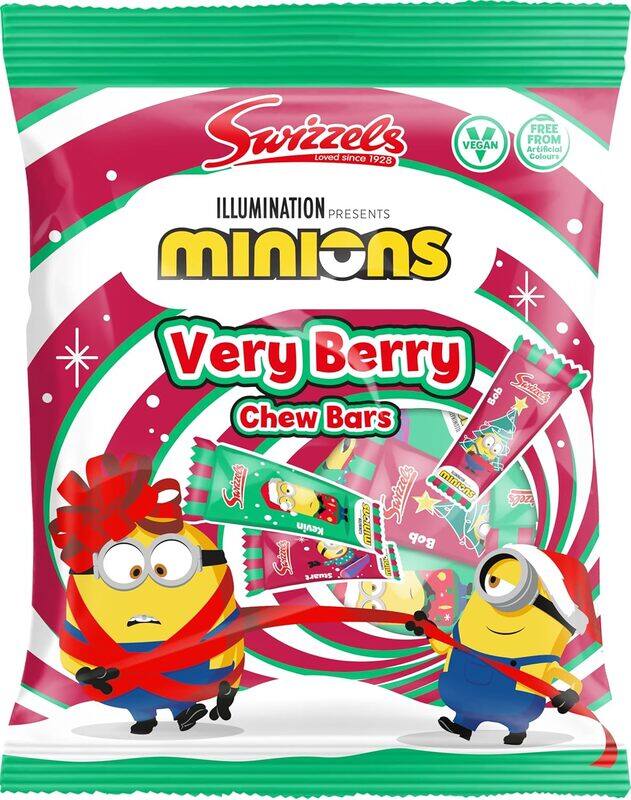 SWIZZELS MATLOW Swizzles Minions Very Berry Vegan Chew Bars Christmas Special 140g
SWIZZELS MATLOW Swizzles Minions Very Berry Vegan Chew Bars Christmas Special 140g