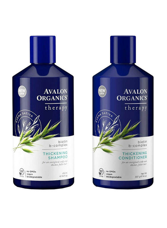 Avalon Organics Therapy Biotin B-Complex Thickening Shampoo and Conditioner for All Hair Types, 414ml + 397gm, 2-Pieces
Avalon Organics Therapy Biotin B-Complex Thickening Shampoo and Conditioner for All Hair Types, 414ml + 397gm, 2-Pieces