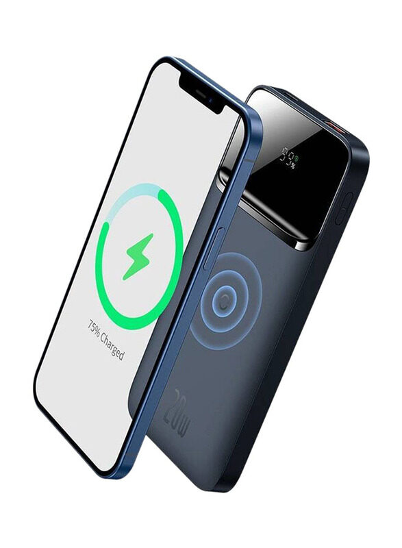 Baseus 10000mAh Wireless Fast Charging Magnetic Mag-Safe PD 20W Power Bank for iPhone 12/13 Series, Blue
Baseus 10000mAh Wireless Fast Charging Magnetic Mag-Safe PD 20W Power Bank for iPhone 12/13 Series, Blue