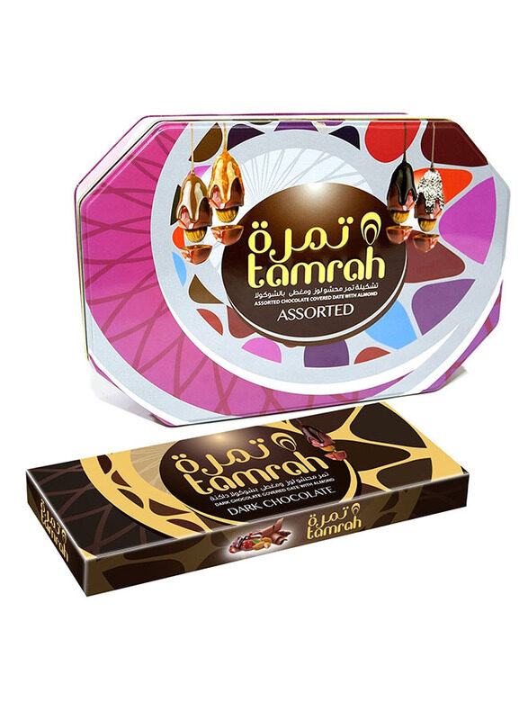 Tamrah Assorted Chocolate Covered with Date and Almond Sharing Gifts, 2 Pieces x 790g
Tamrah Assorted Chocolate Covered with Date and Almond Sharing Gifts, 2 Pieces x 790g