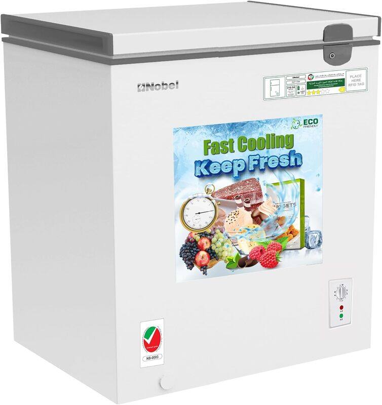 Nobel Chest Freezer 150L Capacity, Low Noise, Energy Saving, LED Light, Lock and Key NCF170NI White
Nobel Chest Freezer 150L Capacity, Low Noise, Energy Saving, LED Light, Lock and Key NCF170NI White